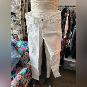 Denim and supply distressed white jeans